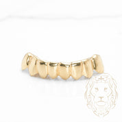 Grillz - 8 Glued Teeth - Bottom - Gold/Silver - Mirror Polished