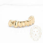 Grillz - 8 Glued Teeth - Bottom - Gold/Silver - Mirror Polished