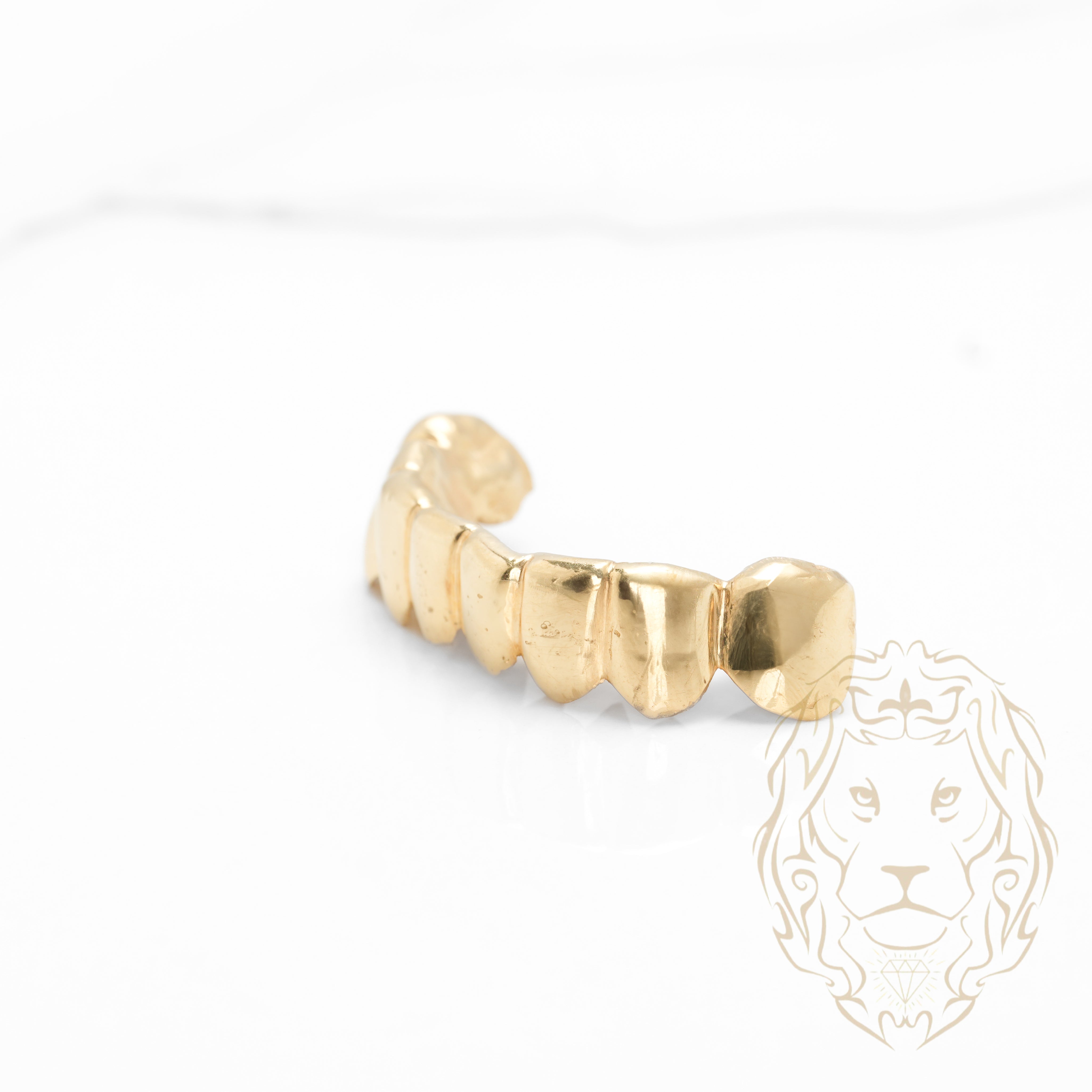 Grillz - 8 Glued Teeth - Bottom - Gold/Silver - Mirror Polished