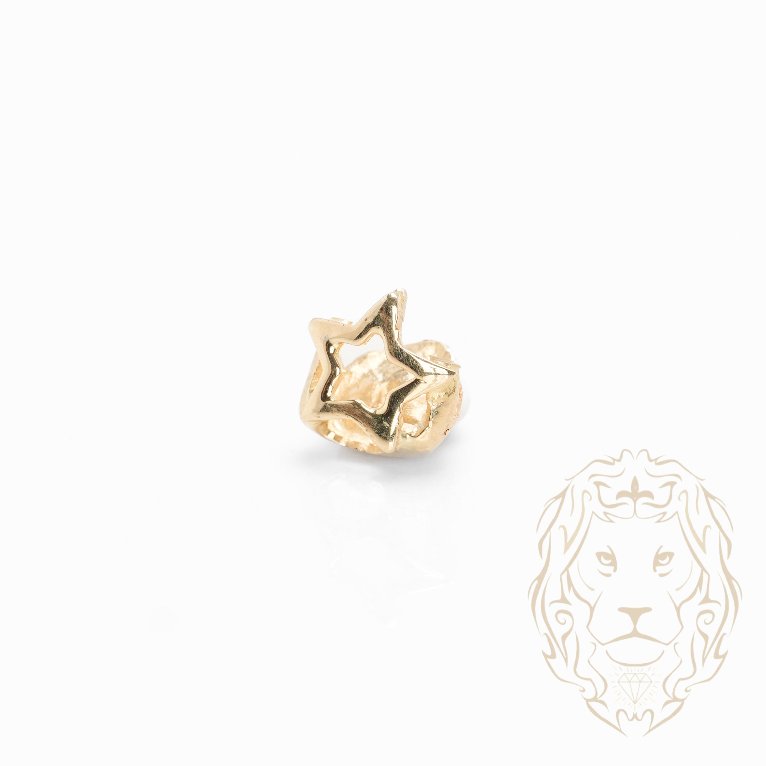 Grillz – 1 Dent Or/Argent– Window en Forme d’Étoile – Poli Miroir