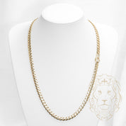 Chaîne - Or 10K jaune monaco 7mm & box lock pavé de cz - CHG686