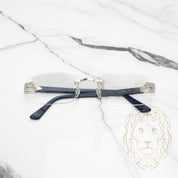 Lunettes Cartier –  Signature C de Cartier platine & bleu avec verres clairs CT0287O-012 XL