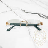 Lunettes Cartier – C de Cartier Decor vert émeraude & or avec verres clairs CT0287O-011 XL