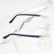 Lunettes Cartier –  Signature C de Cartier platine & bleu avec verres clairs CT0287O-012 XL