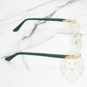 Lunettes Cartier – C de Cartier Decor vert émeraude & or avec verres clairs CT0287O-011 XL