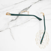 Lunettes Cartier – C de Cartier Decor vert émeraude & or avec verres clairs CT0287O-011 XL
