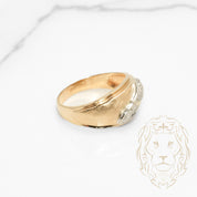 Bague - Or 14K deux tons jaune & blanc pavé de diamants naturels 0.20CT coupe rond brillant - RIGD526