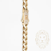 Chaîne - Or 10K jaune monaco 7mm & box lock pavé de cz - CHG686