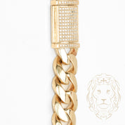 Chaîne - Or 10K jaune cuban link solide 14mm & box lock pavé de diamant lab 1.80CT - CHGL015