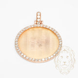 Pendentif - Or 10K rose médaillon photo pavé de diamants lab 2.50CT- PEGL038