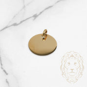 Pendentif - Or 10K jaune médaillon gravable 15mm - PEG670