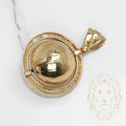Pendentif - Or 10K deux tons jaune & blanc globe tournant "WORLD IS YOURS" - PEG672