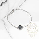 Bracelet - Argent trèfle noir pavé de cz - BRS358