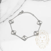 Bracelet - Argent trèfles guillochés 12mm - BRS374