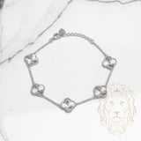 Bracelet - Argent trèfles guillochés 12mm - BRS374
