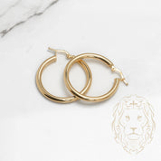 Hoops - Or 18K jaune simple 3mm X 25mm - BOG866