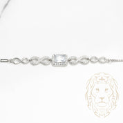 Bracelet - Argent halo radiant cz & infini pavé cz - BRS359