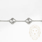Bracelet - Argent trèfles guillochés 12mm - BRS374