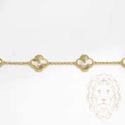 Bracelet - Argent plaqué or trèfles guillochés 12mm - BRS375