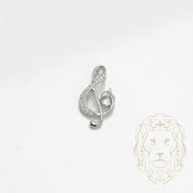 Pendentif - Argent clé de sol pavé & pierre en coeur cz - PES248