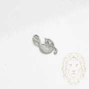 Pendentif - Argent clé de sol pavé & pierre en coeur cz - PES248