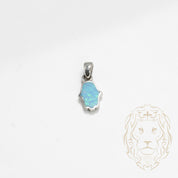 Pendentif - Argent main de fatima en opale bleue - PES249