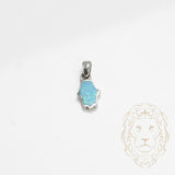 Pendentif - Argent main de fatima en opale bleue - PES249