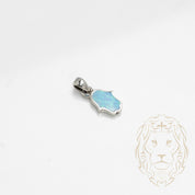 Pendentif - Argent main de fatima en opale bleue - PES249