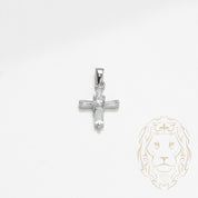 Pendentif - Argent croix en pierre baguette cz - PES250