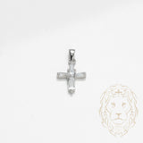 Pendentif - Argent croix en pierre baguette cz - PES250