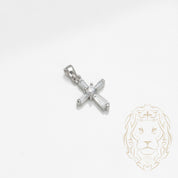Pendentif - Argent croix en pierre baguette cz - PES250