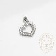 Pendentif - Argent coeur en pierres cz - PES256