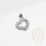 Pendentif - Argent coeur en pierres cz - PES256