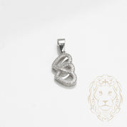 Pendentif - Argent deux coeurs infini pavé de cz - PES258