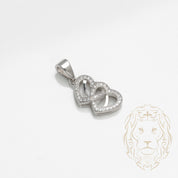 Pendentif - Argent deux coeurs infini pavé de cz - PES258