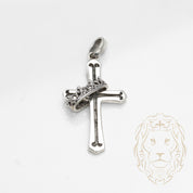 Pendentif - Argent croix & couronne - PES261