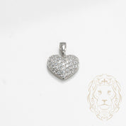 Pendentif - Argent coeur gonflé pavé de cz - PES263