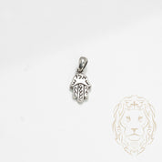 Pendentif - Argent main de fatima en opale bleue avec gravures - PES271