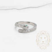 Bague - Argent serpent serti de baguettes cz - RIS521