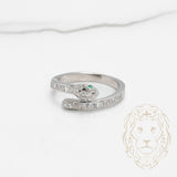 Bague - Argent serpent serti de baguettes cz - RIS521
