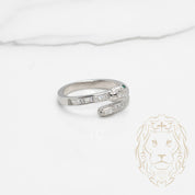 Bague - Argent serpent serti de baguettes cz - RIS521
