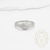 Bague - Argent mini signet rond pavé de cz - RIS527