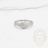 Bague - Argent mini signet rond pavé de cz - RIS527