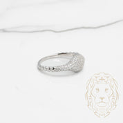 Bague - Argent mini signet rond pavé de cz - RIS527