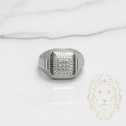 Bague - Argent signet carré pavé cz - RIS530