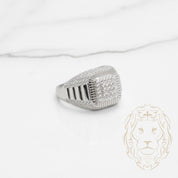 Bague - Argent signet carré pavé cz - RIS530