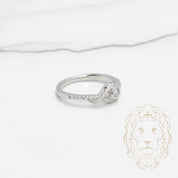 Bague - Argent pierre cz rond & nœud pavé - RIS533