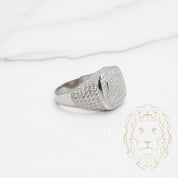 Bague - Argent signet carré pavé de cz - RIS538