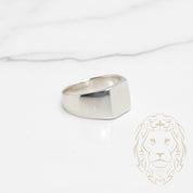 Bague - Argent signet carré poli - RIS541