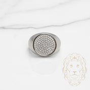 Bague - Argent signet cercle pavé de cz - RIS542